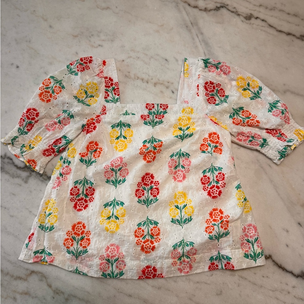 Draper James Kids Floral Blouse - Pink,‎ Yellow, Green